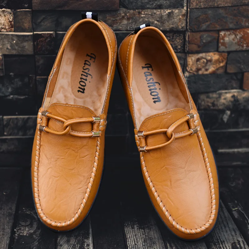 Spring Autumn Large Size 47 Men British Leather Shoes Designer Loafers Moccasins Men Soft Flats Driving Shoes Men's Formal Shoes