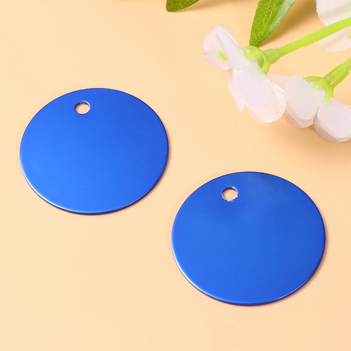 

25 pcs Colorful Aluminum Alloy Pet Id Tags Round Durable Lightweight Corrosion Resistant Diy Carving Tag For Dogs Puppy