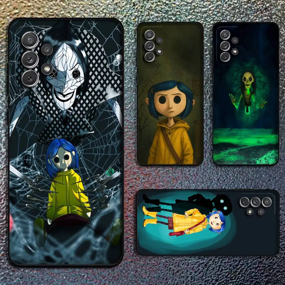 

A-Anime C-Coraline-S Phone Case For Samsung S25,S24,S21,S22,S23,S30,Ultra,S20,Plus,Fe,Lite,Note,10,9,5G Black Cover