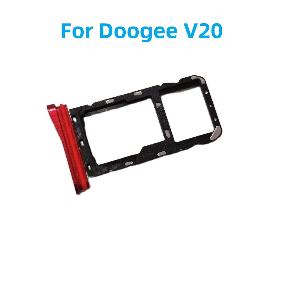 For Doogee V20 Cell Phone New Original Sim TF SIM Card Holder Red Grey Tray Card Slot Repair Replacement