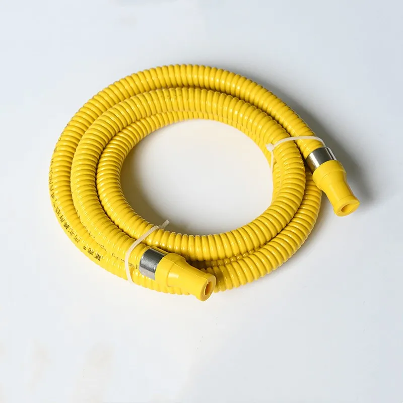 

Metal Flexible Hose Natural Gas Propane Gas Pipe Explosion-proof Plumbing Hoses Yellow Protection Tubogas for Kitchen Fittings