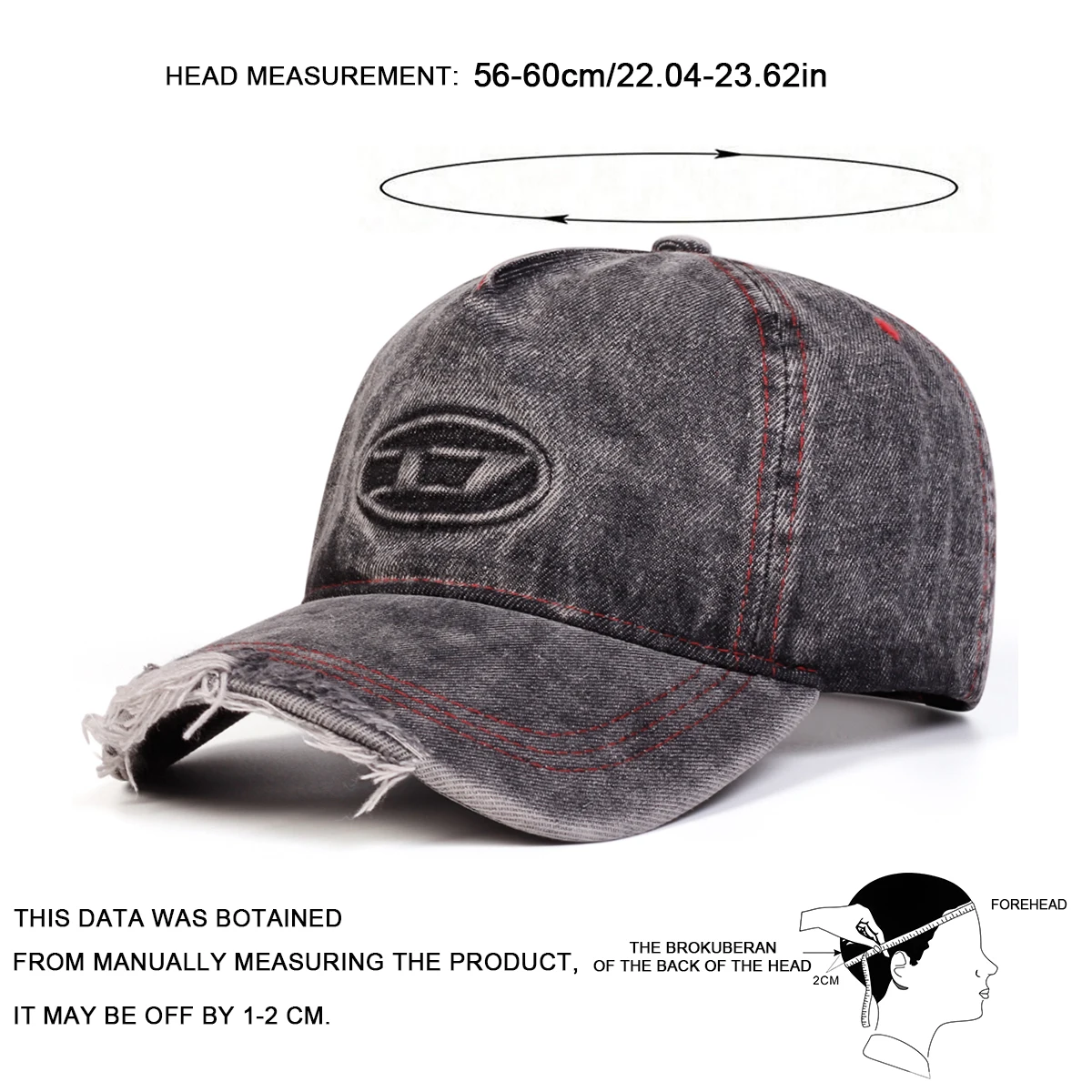 للجنسين مختوم D رسالة الدنيم هول قبعات البيسبول الربيع والخريف في الهواء الطلق قابل للتعديل قبعات عادية واقية من الشمس قبعة قبعة رياضية