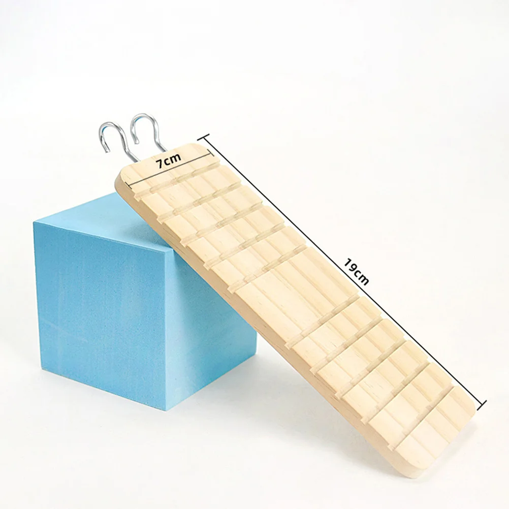

2pcs Solid Wood Hook Ladder For Small Pets Natural Cage Climbing Durable Hamster Exercise Ramp Training Accessory