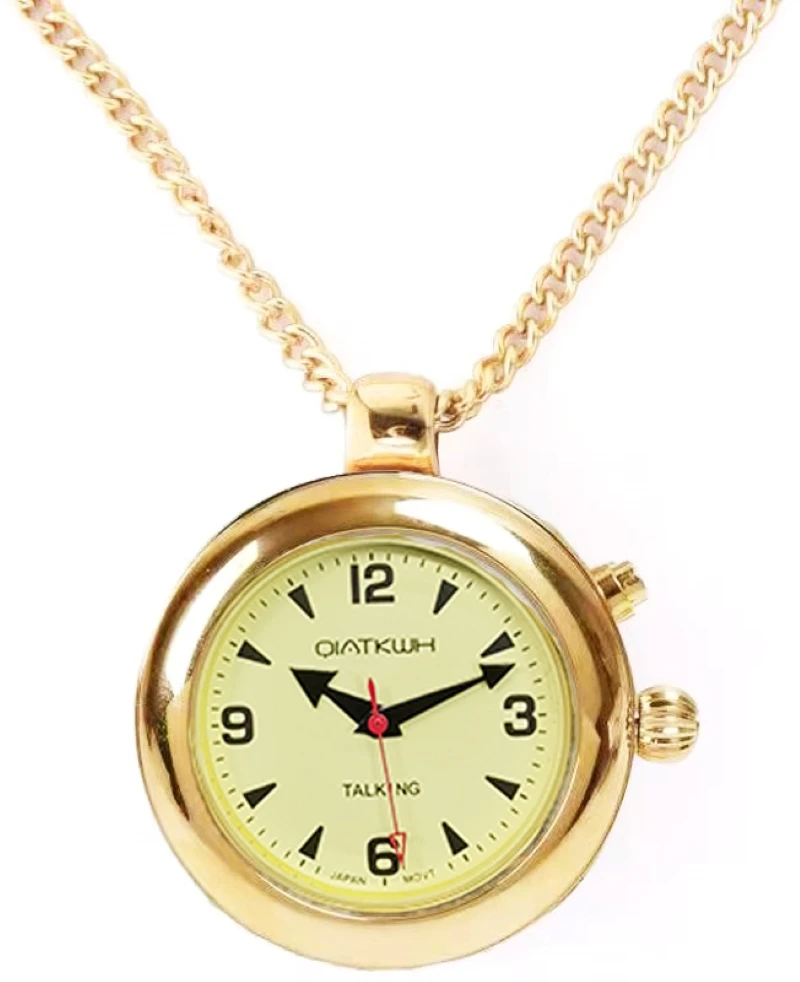 QIATKWH Russian talking watch,Suitable for the elderly and visually impaired,Gold pocket watch