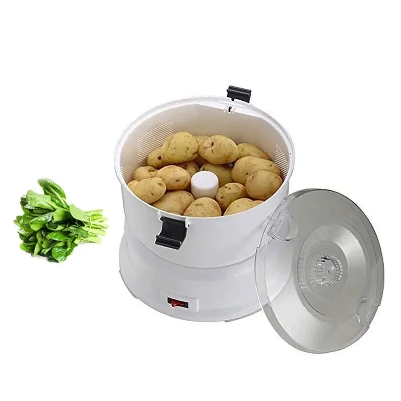 110V/220V Small Electric Potato Peeler Home Automatic Potato Peeling Machine Vegetables Salad Rotating Dehydrator