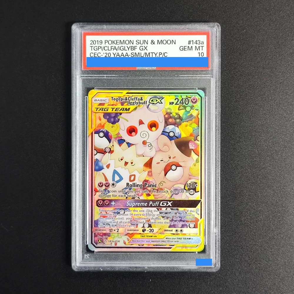 POKEMON DIY PTCG SUN & MOON TEAM UP # 170 LATIAS & LATIOS GX Mewtwo MEW Grado de autenticación GEM MT 10 Tarjetas de colección de regalos Juguete