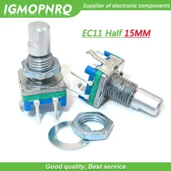 5PCS EC11 15mm Half Handle Rotary Encoder Coding Switch Digital Potentiometer Switch 5 Pin DIY IGMOPNRQ