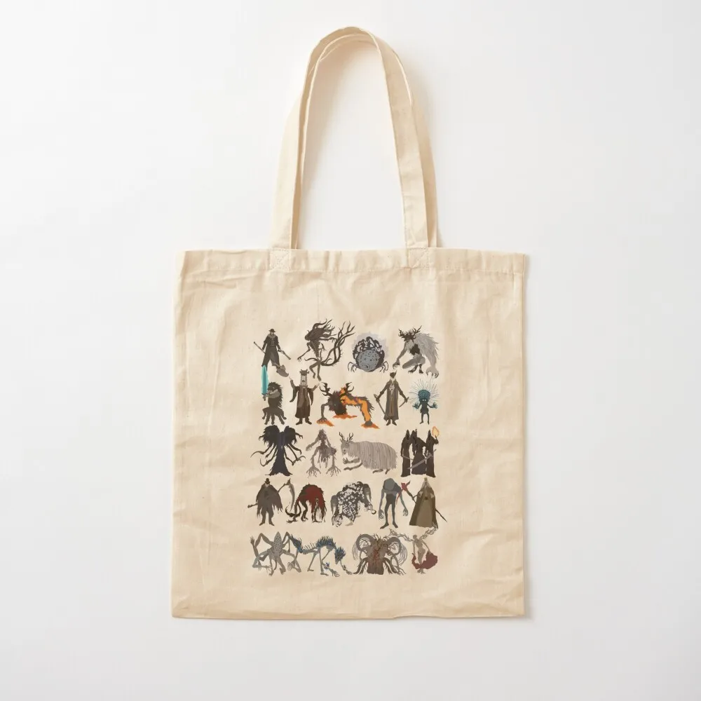 

Bloodborne bosses Tote Bag reusable grocery bags Women's bag Canvas Tote Bag