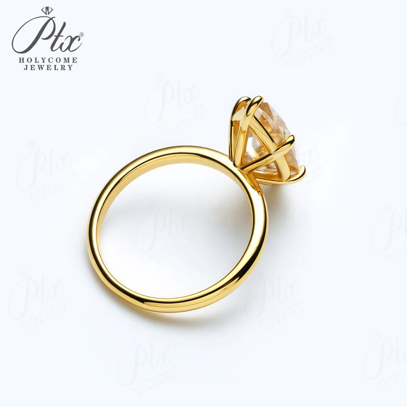 4ct Marquise-Schliff Ring Moissanit Champagnerfarben 925 Sterling Silber Hochzeit Ewige und Romantische Liebesband Holycome Schmuck – Detail 3