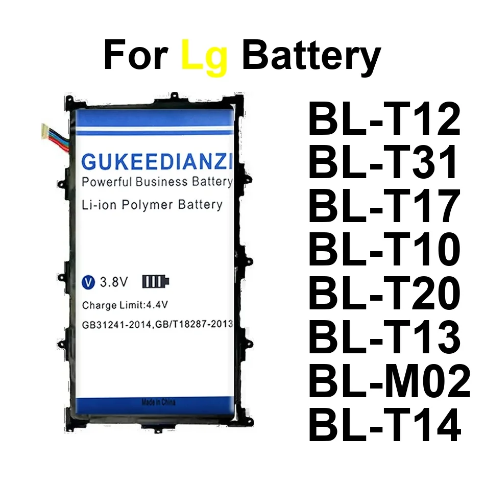 

Tablet Battery Reliable Power BL-T10 BL-M02 BL-T14 3850-12000mAh For LG g Pad 10.1" f F2 x 3 5 7.0 8.0 8.3 10.1 4G