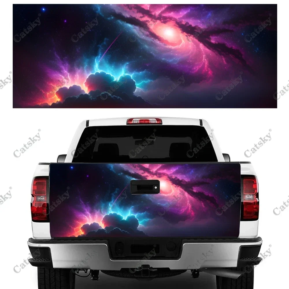 Galaxy Stars Space Truck Tailgate Wrap Professional Grade Material Universal Fit for Full Size Trucks Weatherproof Car Wash Safe