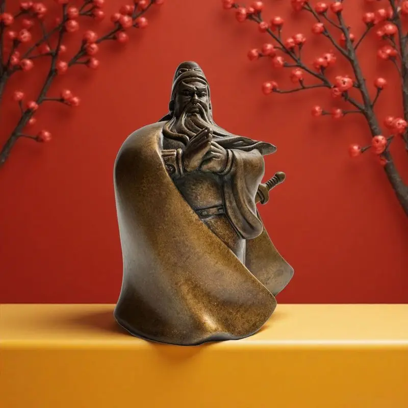 Copper Guan Gong Figurine for Home Shop Office and Company Opening Decoration