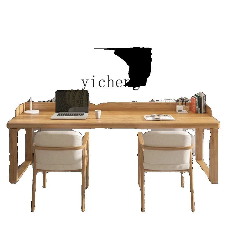Zc Solid Wood Computer Desk Simple Modern Desk Workbench Living Room Double Study TableD17