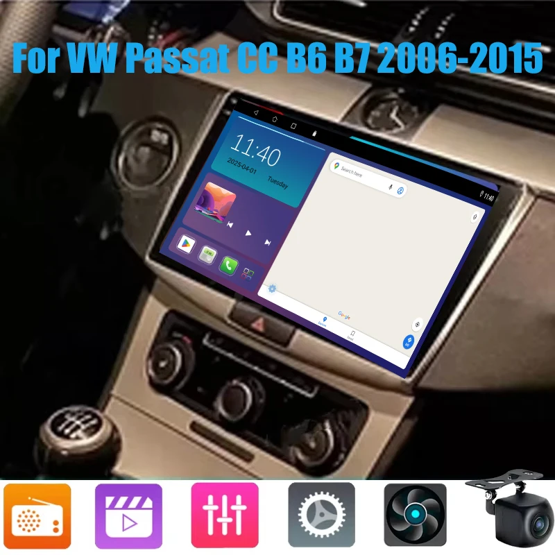 

9'' 128GB Car Stereo Radio For VW Passat CC B6 B7 2006-2015 Wireless Apple Carplay Android Auto Map Steering GPS Reversing Image