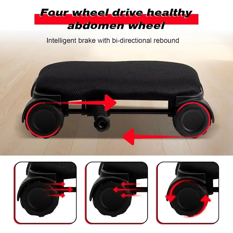 لوح عجلة رياضي مع 4 عجلات عجلة للبطن ذات الارتداد التلقائي للتدريبات الأساسية