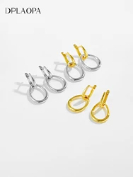 DPLAOPA 925 Sterling Silver Big Irregular Water Drop Shape Hoop Piercing Huggies Earrings Women Luxury Fine 2024 Party Jewelry