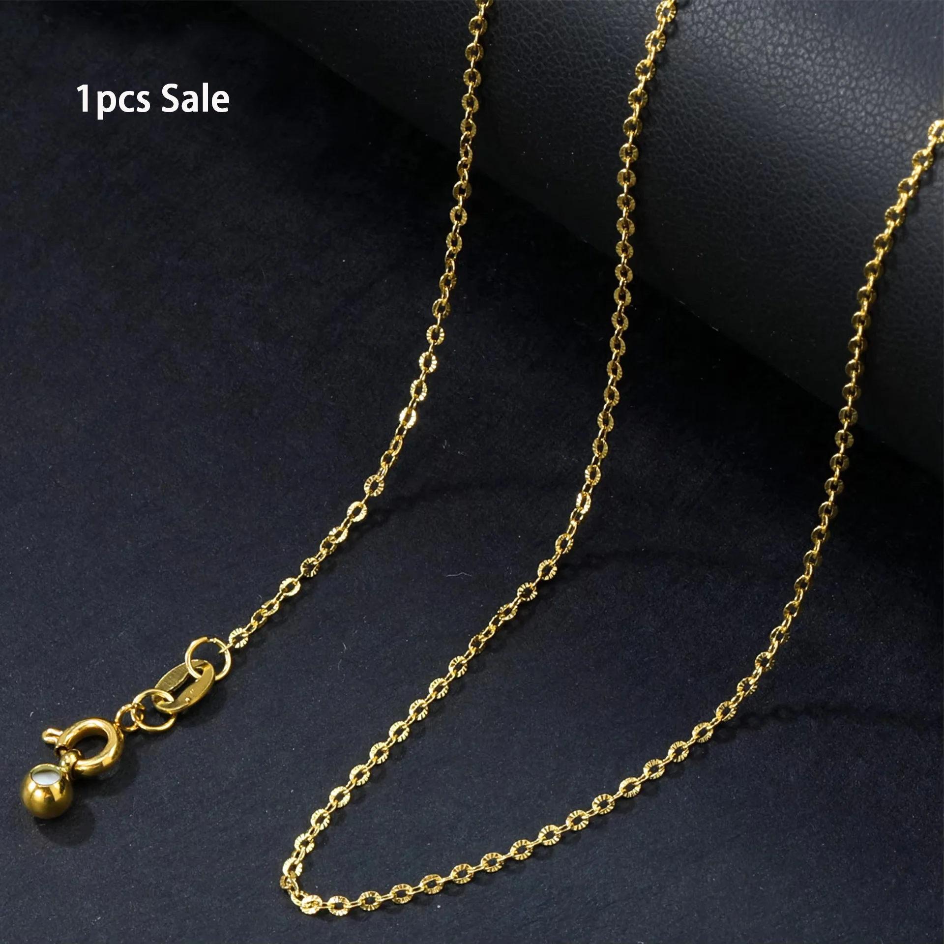 

1pcs/lot 316L Stainless Steel Gold Plated Chains Necklace Sliding Clasp Clavicle Choker for Women Pendant Accessory Jewelry