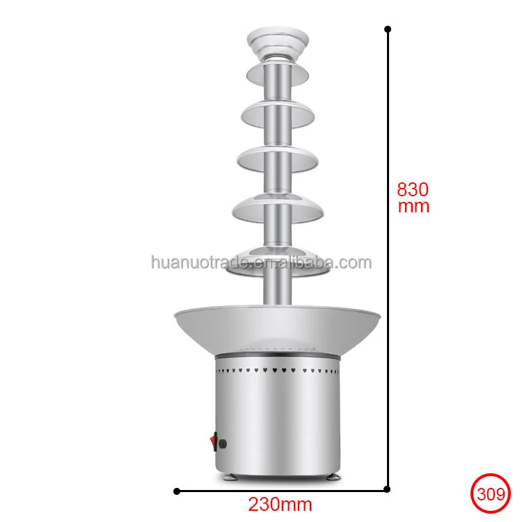 Huanor Automatic Recirculating Chocolate Waterfall Spray Machine Food-grade Stainless Steel 7-Layer Easy Operate 1-Year Warranty