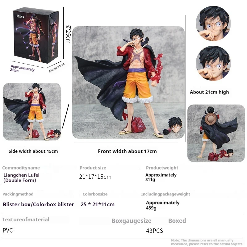 21cm Anime King Of Thieves Anime Characters Monkey D Luffy Sun God Nica Action Figure Luffy Doll Pvc Model Doll Toys Gifts Kids