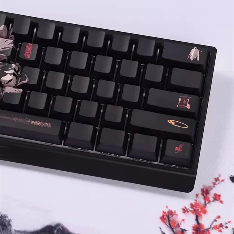 Imagem -02 - Pbt Dye-subbed Anime Gaming Key Caps Mito Wukong Keycap Macaco Rei Keycap para Teclado mx Switch Conjunto Preto