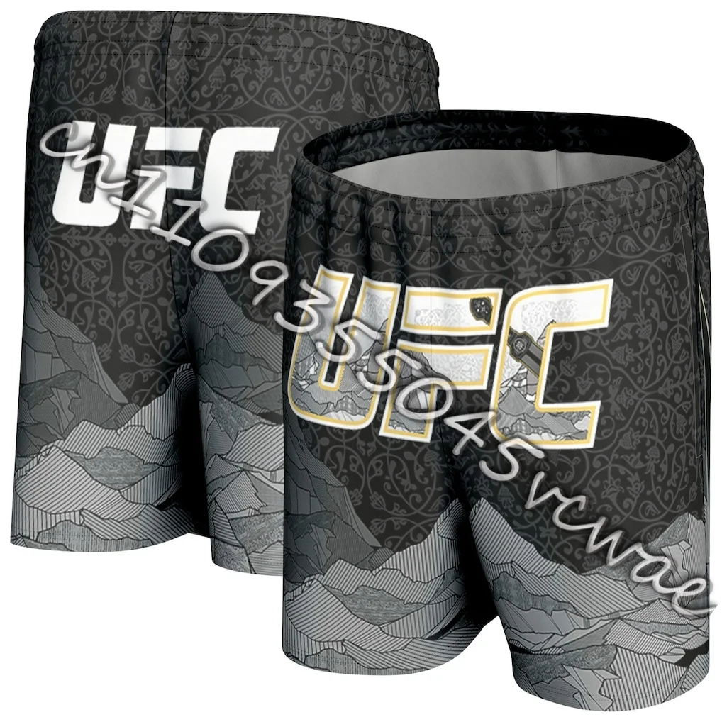 

3D-печатные шорты UFC Unprotected для Брендона Морено, красные. Спортивные, удобные и быстросохнущие шорты UFC