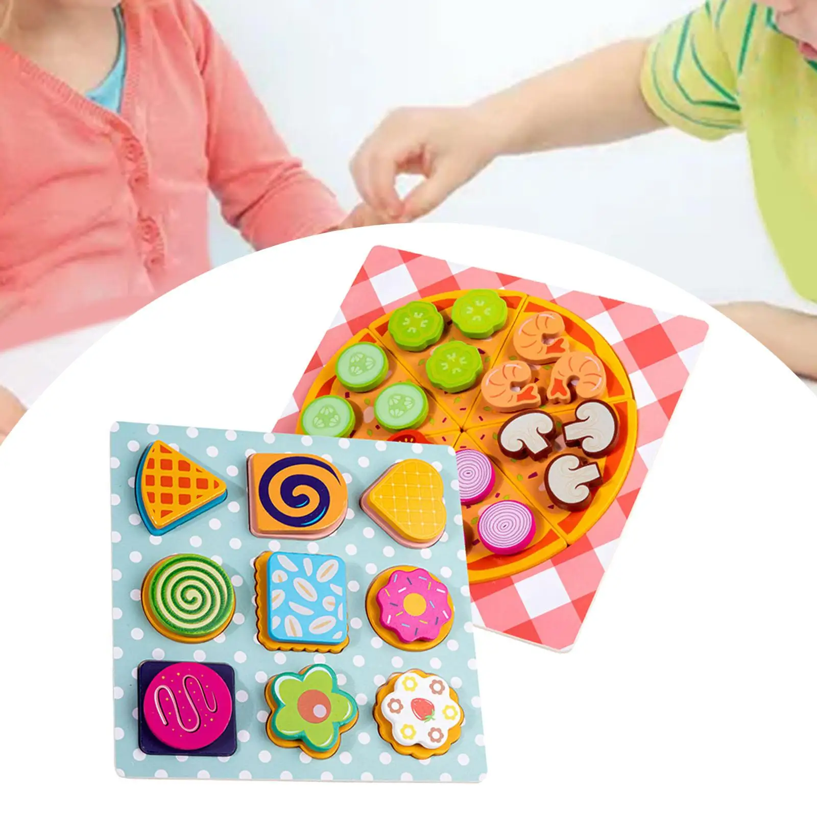 

Kitchen Toy Fun Color Perception Pizza Food Set for Children Ages 2+ Gift