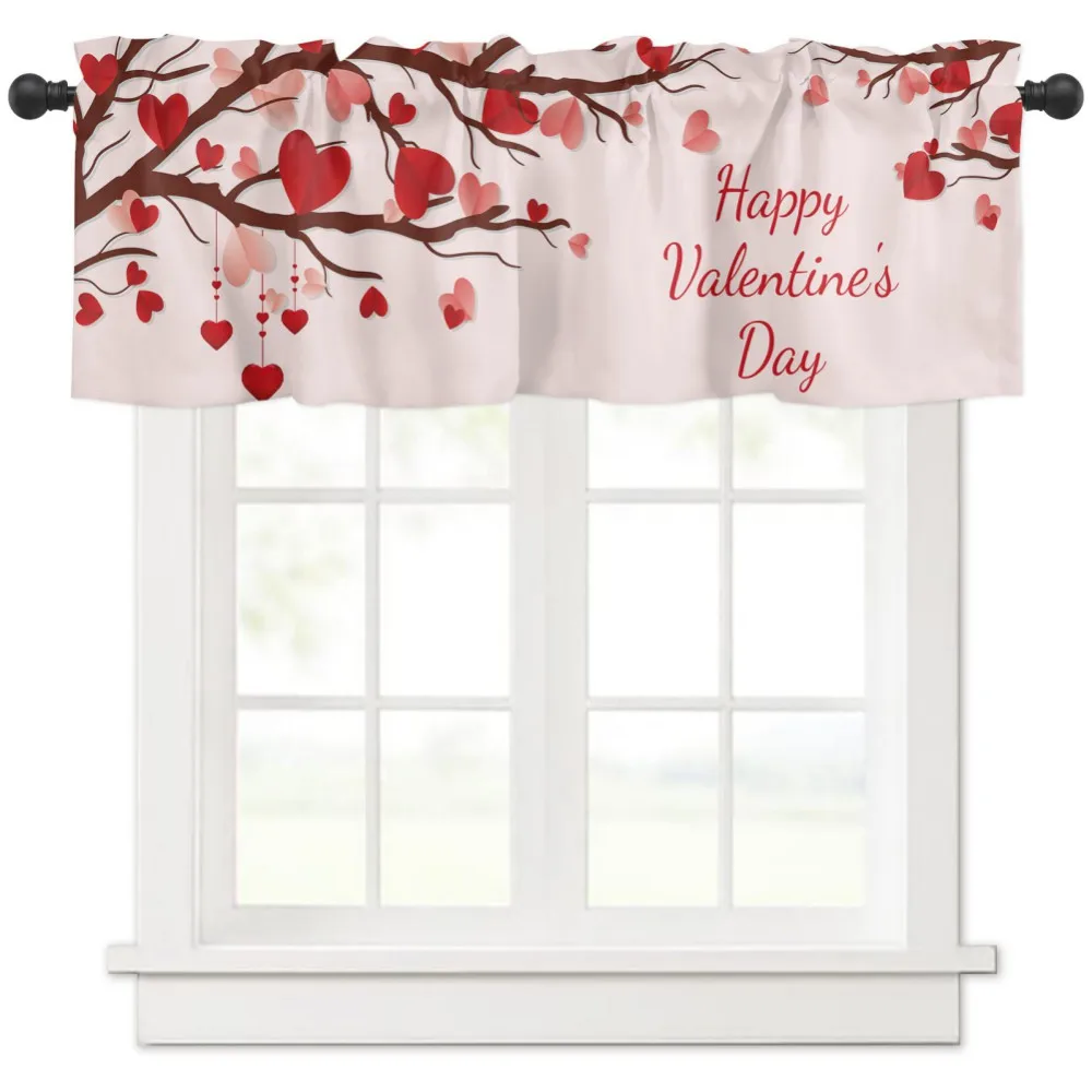 Free ship Valentine's Day Pastoral Country Decoration Curtain Durable Kitchen Blackout Semi Curtain Sleeve Wash Curtain Half