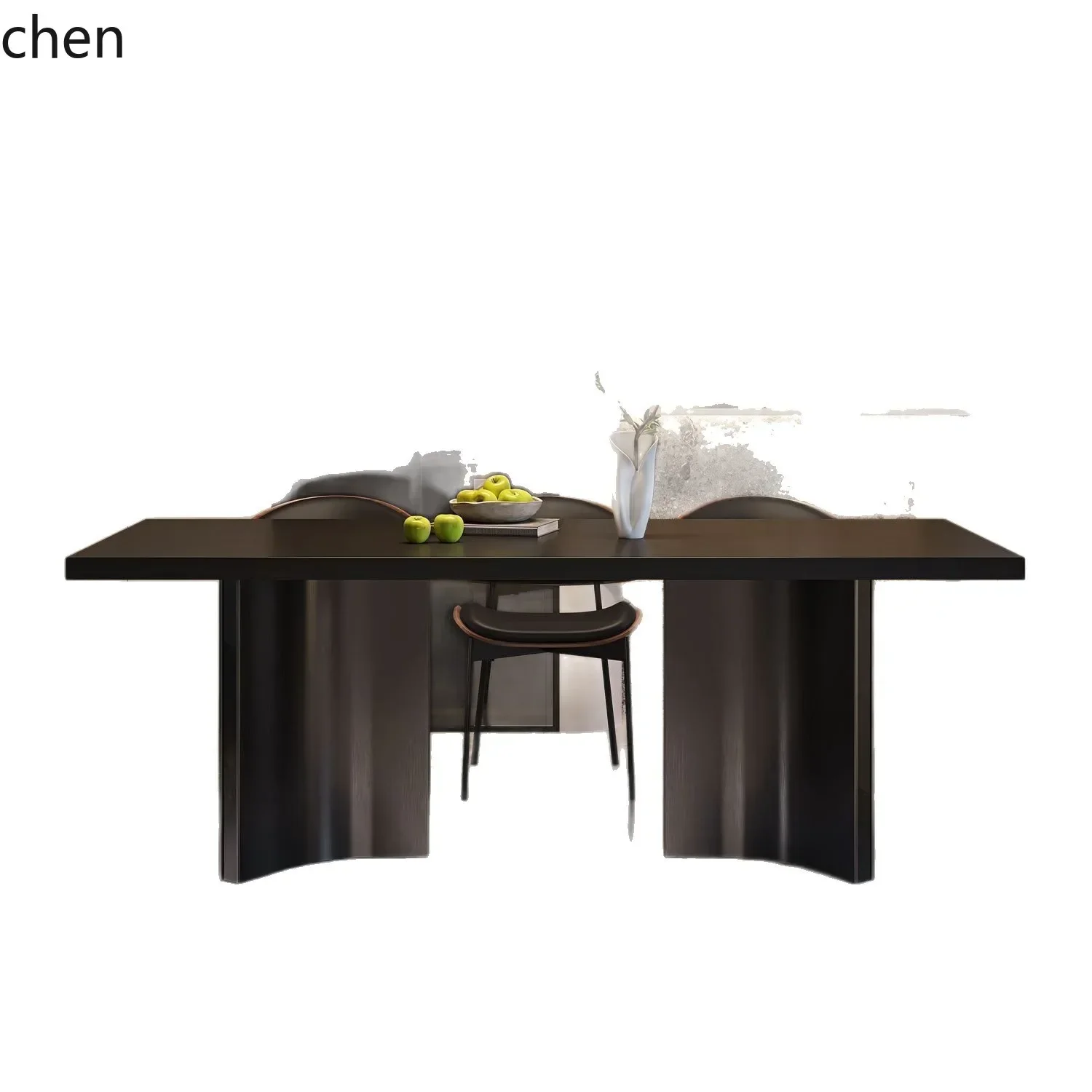 

TQH7.2 Simple Thickened Rock Slab Dining Table Italian Retro Modern Rectangular Hanging Rock Slab Dining Table and Chair Set