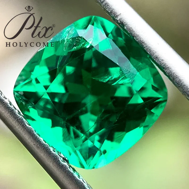 

PTX Brilliant Cushion Cut Hot Sale Lab Grown Emerald Moissanite VVS1 AGL Certificated Diamond Beads for Jewelry Making Charms