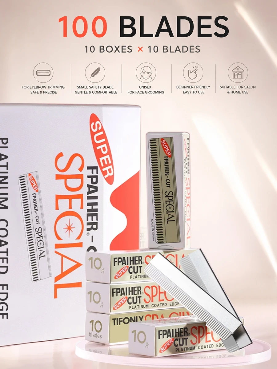 5/10Box Professional Eyebrow Razor Blades Small Safety Shaver Unisex Face Makeup Trimming Tools Salon Home Use Beginner Friendly
