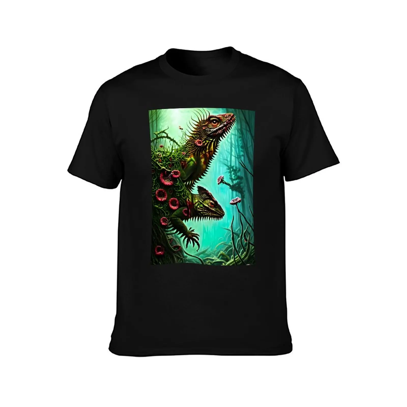 Reptile Beasts Floral Amalgam - Alex&Scales - Horror AI Generated Art - Monster IIlustration Science Fiction Reptilian M T-Shirt