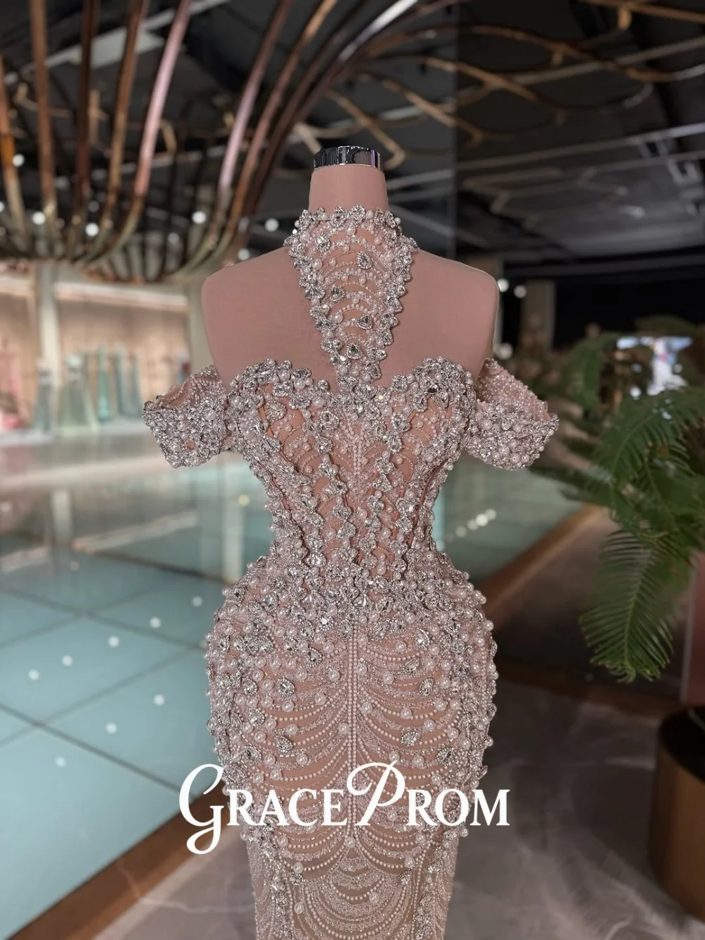 

Вечернее платье GraceProm с кристаллами 2026, блестящее платье для красной ковровой дорожки с блестками, роскошное вечернее платье длиной до пола, инкрустированное стразами