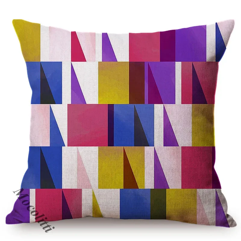 Nordic Geometric Oil Painting Style Sofa Throw Pillow Case Office Living Room Concise Decoration Car Chair Cushion Cover cojines