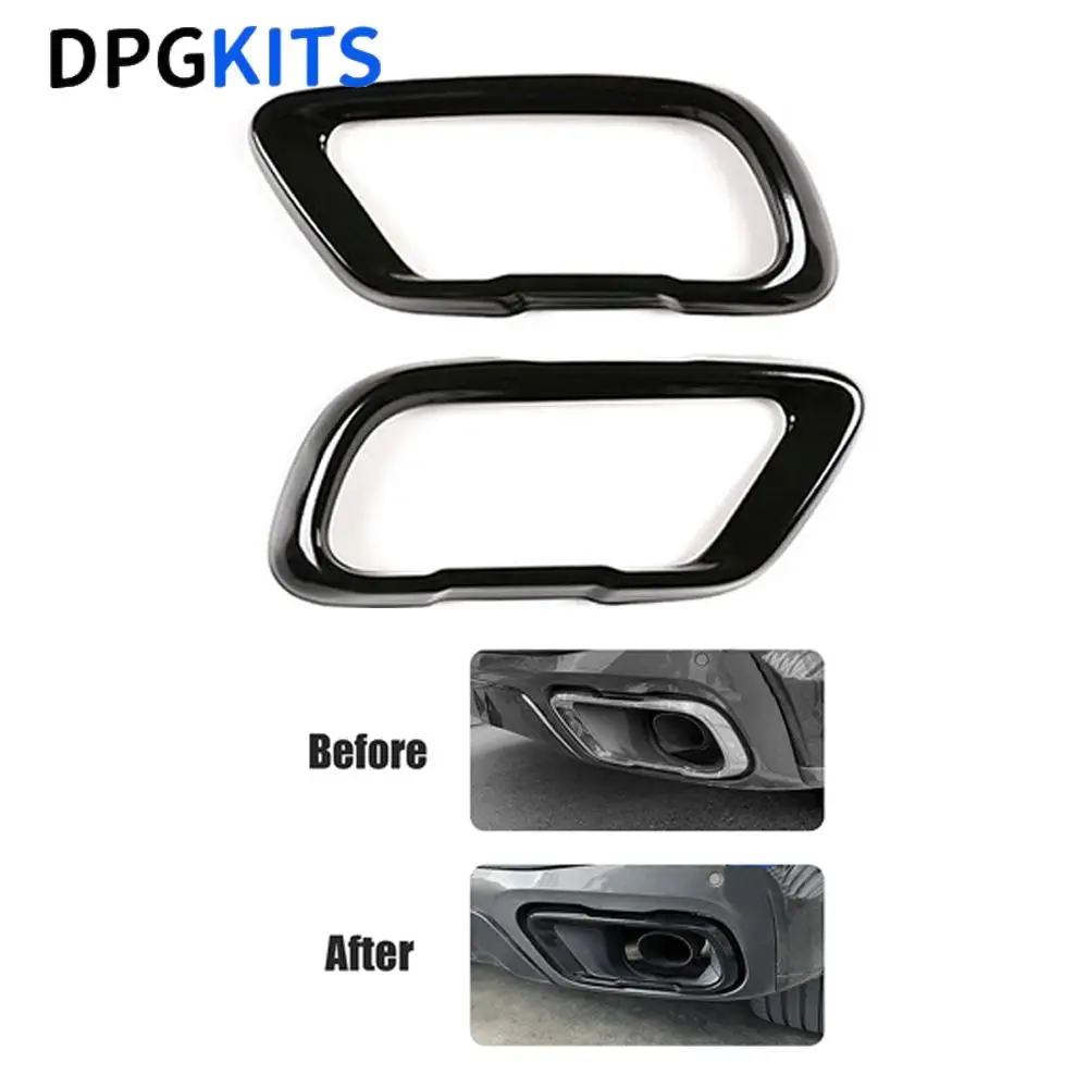 

2pcs Stainless Steel New Exhaust Mufflers Tail Pipe Cover For 2019-2023 BMW X5 G05 X6 G06 X7 2019-2023