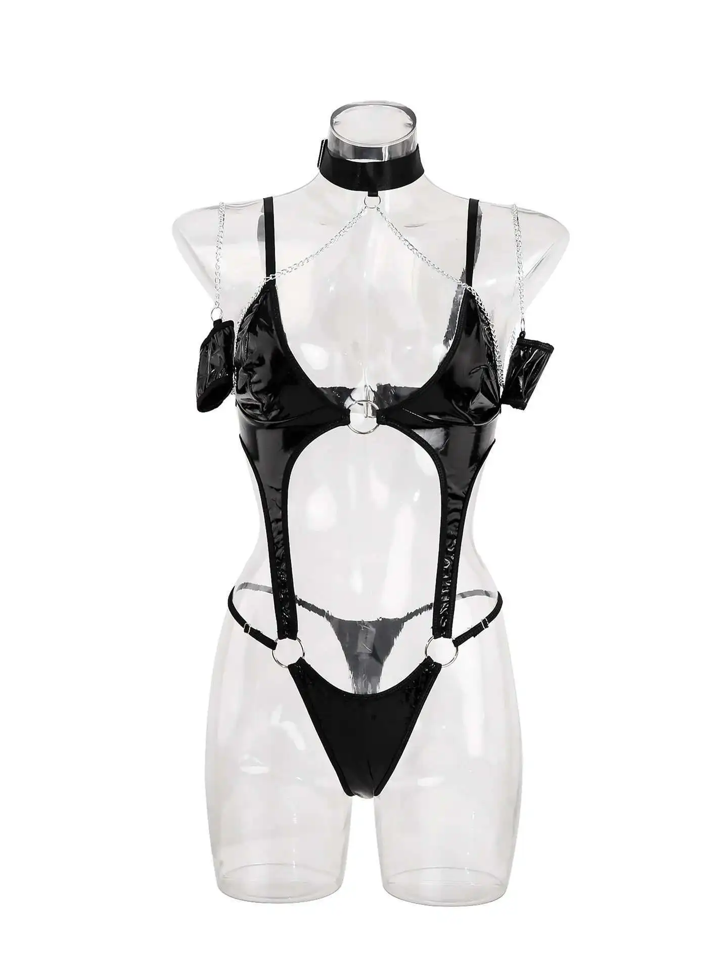 Artisanat Sexy creux sexe ensemble chaîne Sexy body dos nu enveloppement poitrine bretelles sans manches charmant élégant beau 34B5