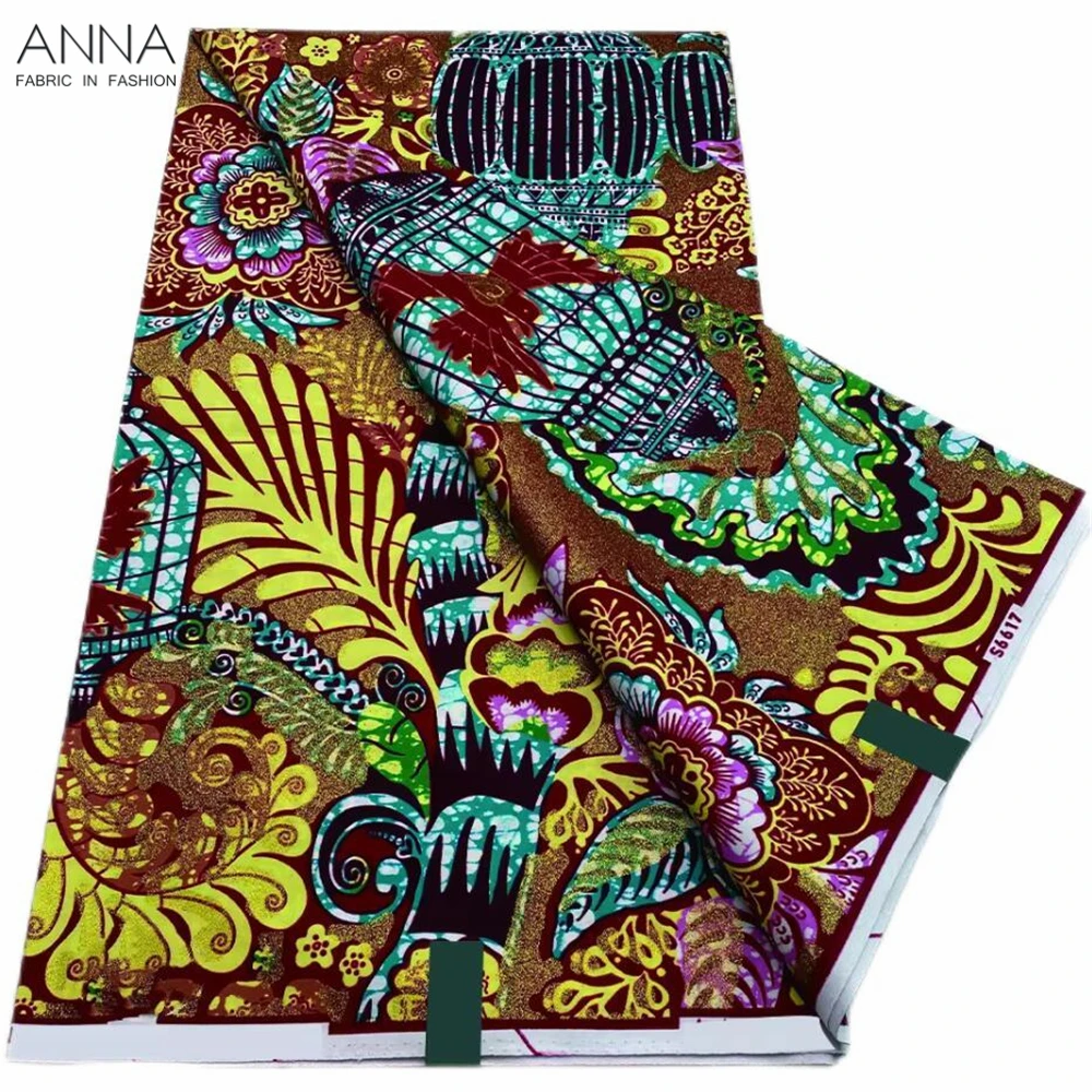 Grand Super 100% Cotton African Wax Fabric High Quality Ankara Wax Print Fabric 6yards Women Fabric For Sewing VLS-60