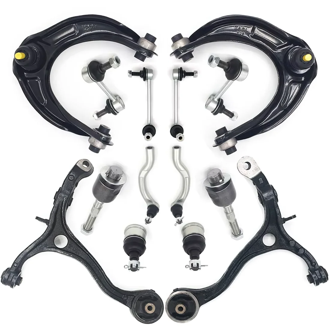 

TOPICKSAP 14 шт. Комплект подвески, передний верхний нижний рычаг управления, шаровые шарниры, стабилизатор поперечной устойчивости, комплект концевых звеньев для Honda Accord 2008-2012