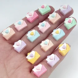 30/300pcs Mini Envelope Resin Craft Cute DIY for Children Handmade Materials Ornament handmade Charms Nail Art Hair Accessories