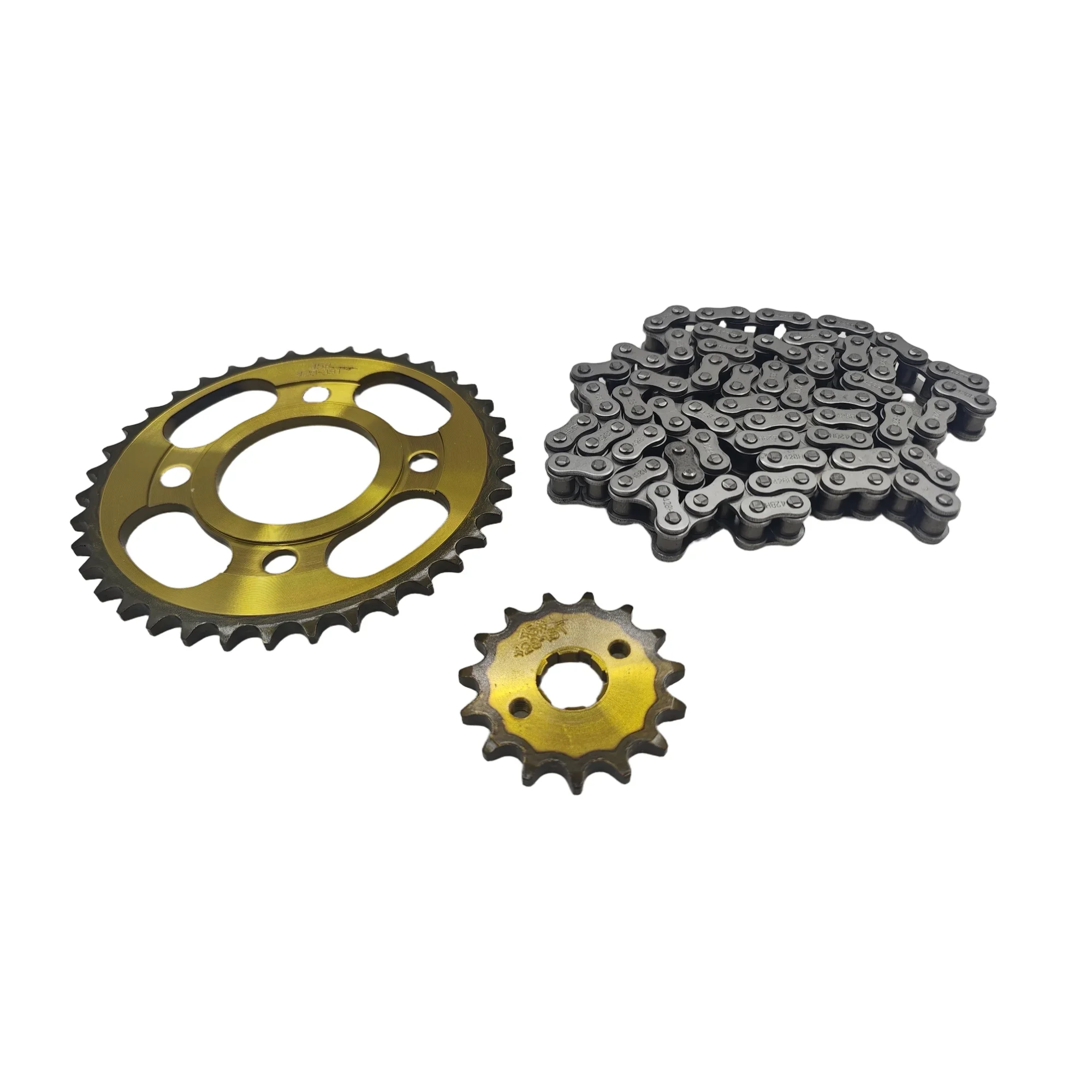 CG125 38T + 15T 428H-102L مجموعة ضرس سلسلة متينة صامتة مجموعة عجلات سلسلة الطيران