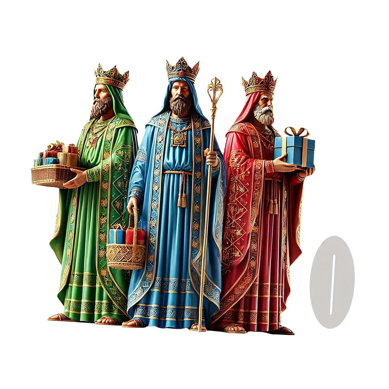 Jesus Figurine Acrylic Religious Statue Multicolor Collectible Tabletop Decor Christian Ornament for Living Room Display