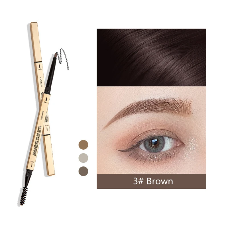 Natural Long Lasting Black Brown Eyebrow Pencil Waterproof Tip Fine Eyebrow Tattoo Pen Women Eye Korean Cosmetic Makeup Brush