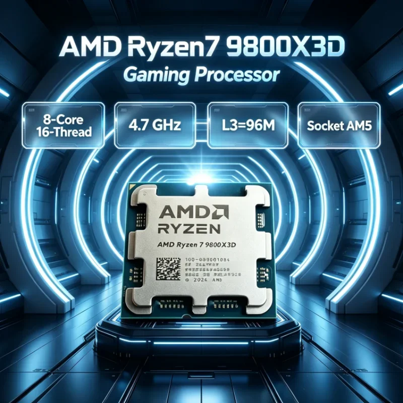 AMD Ryzen 7 9800X3D L3=96M Socket AM5 4.7GHz 120W R7 9800X3D 4NM DDR5 8-Core 16-Thread Gaming Processor