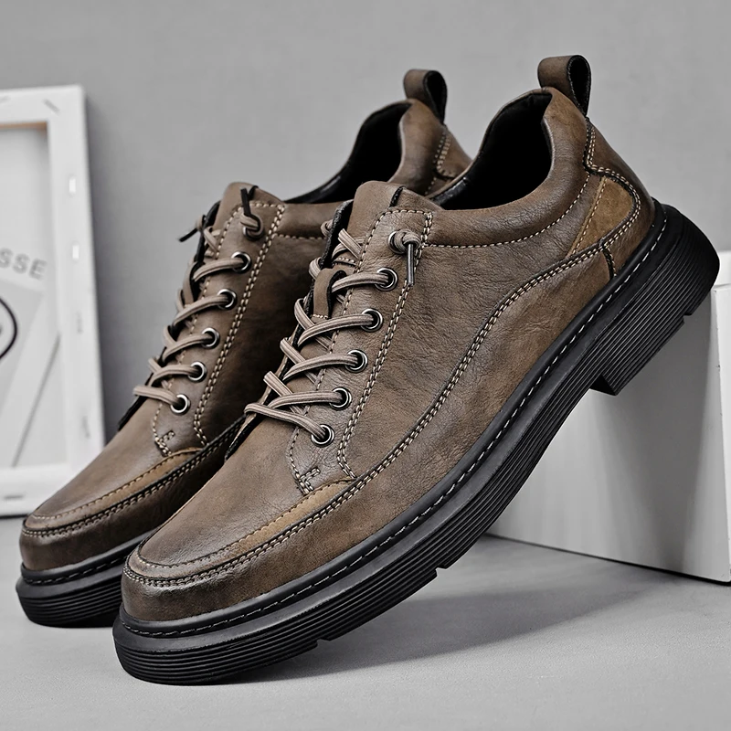 

Spring Autumn Men Thick Soled Business Casual Shoes Enhanced Breathability Handsome Personality Youthful Fashion