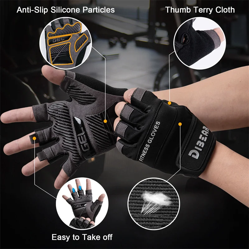 CEOI GWOK Cycling Gloves Durable Weightlifting Gloves for Gym Cross Fit Training Half Finger Gloves Outdoor Activities