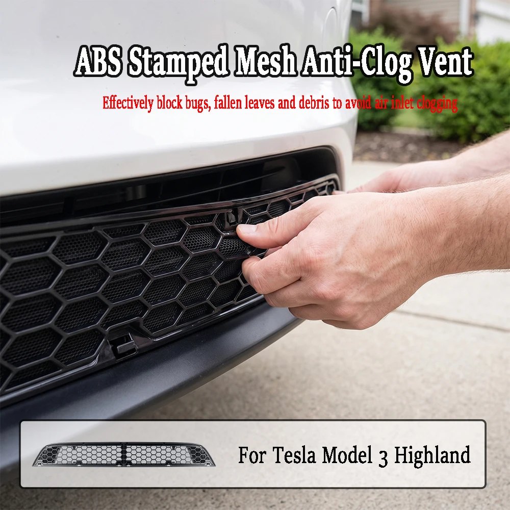 Split Type Air Inlet Insect Proof Net With Pry Bar Tool ABS Injection Molding Stamped Filter Grille For Tesla Model 3 Highland