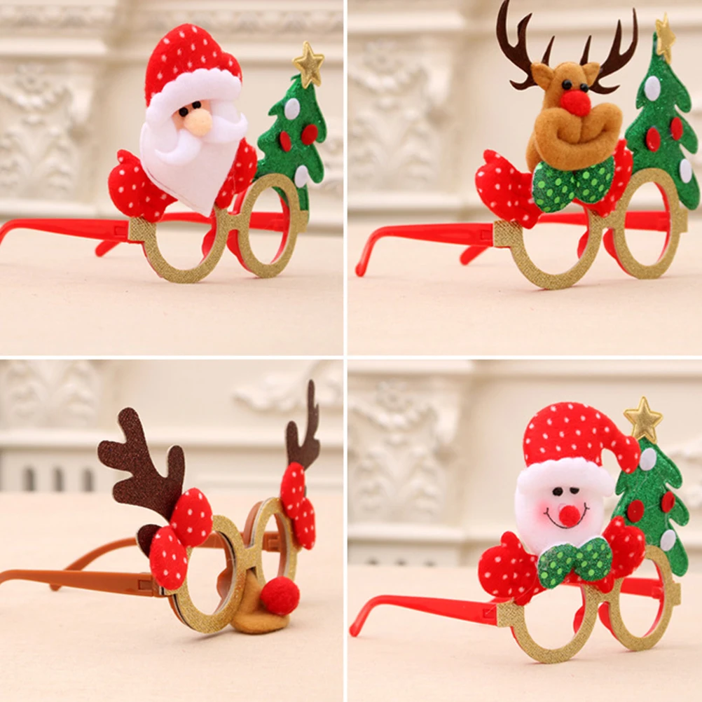 

1pc Cartoon Glasses Adorable Christmas Party Accessories Lightweight Colorful Fun Photo Props for Kids Festive Outfit