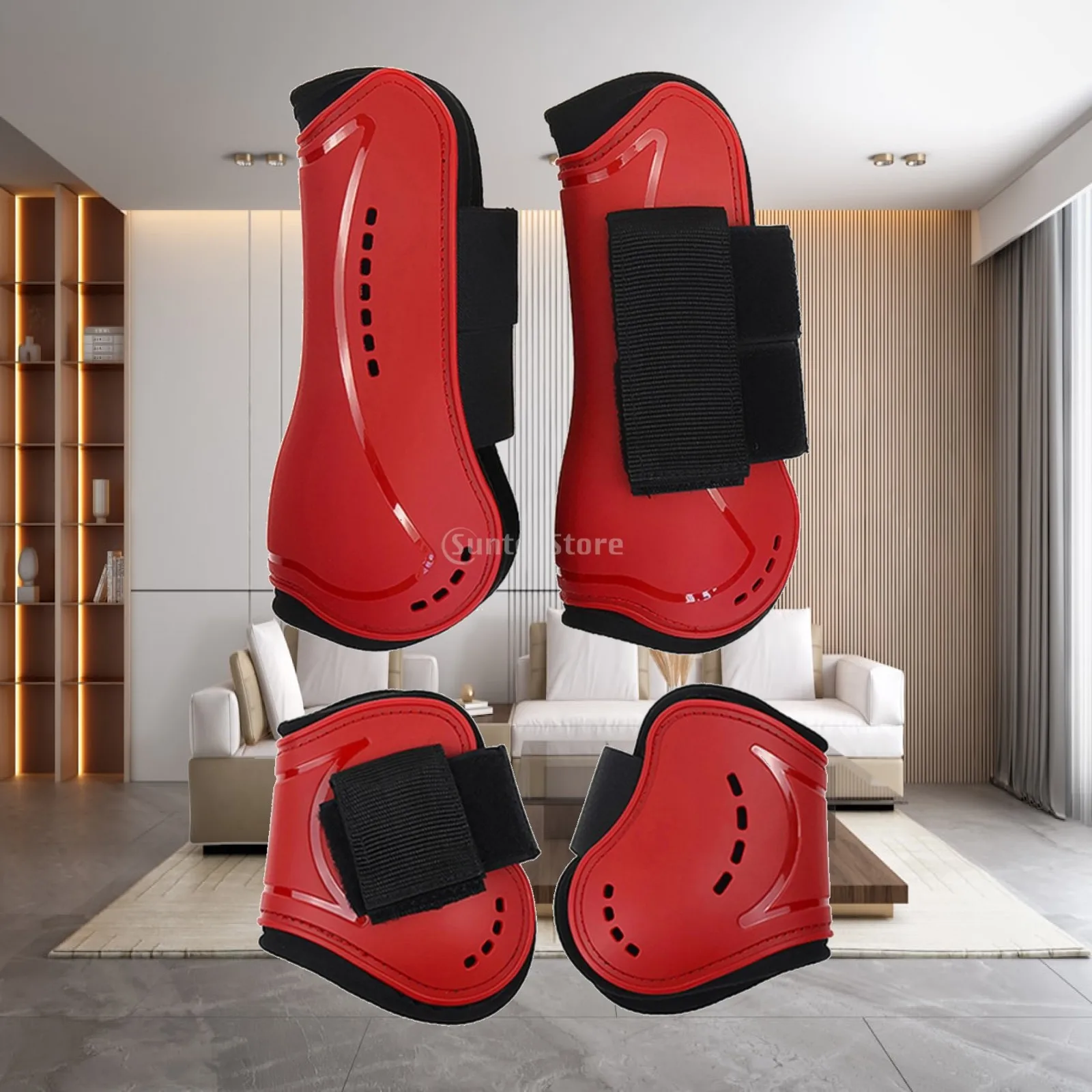 4 Pieces Horse Leg Protection Boot Set Shock-Absorbing Horse Boots with Neoprene Padding Jumping Boots Long-Lasting Tack Secure