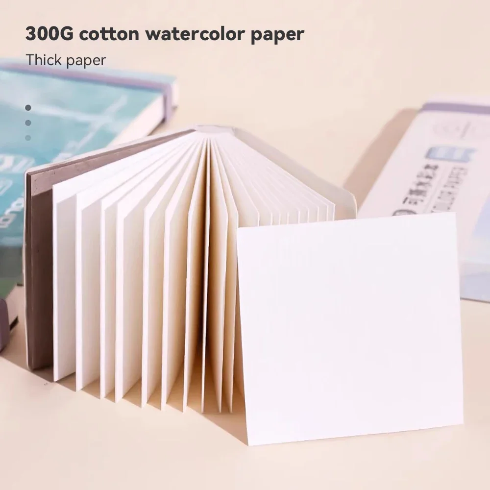 Mini libro de papel de acuarela en forma de lágrima 100% de algodón, cuaderno de dibujo para diario, 300g, papel de dibujo para estudiantes de arte, cuaderno de bocetos, libro de pintura