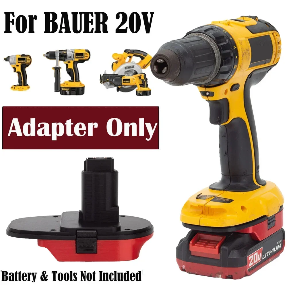 Battery Adapter Converter For Bauer 20V Lithium Battery To for Dewalt 18V XRP Ni-Cd Ni-Mh Cordless Tools (Adapter Only)