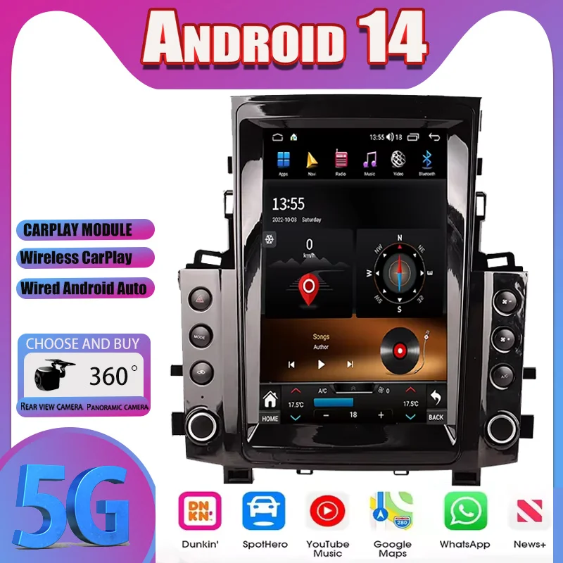 Android 14 Car Radio Multimedia Player For Lexus LX570 2007-20015 Touch Screen Video Auto Stereo GPS Navigation Carplay Host